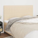 vidaXL Tête de lit Crème 200x5x118/128 cm Tissu