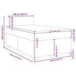 vidaXL Sommier à lattes de lit et matelas gris clair 120x190 cm tissu