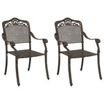 vidaXL Chaise de jardin 2 Pièces Bronze 55 x 56 5 x 91cm Aluminium