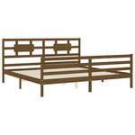 vidaXL Cadre de lit avec tête de lit marron miel 200x200cm bois massif