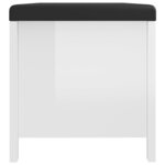 vidaXL Boîte de rangement coussin Blanc brillant 105x40x45cm Aggloméré