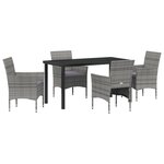 vidaXL Ensemble de salle à manger de jardin en poly rattan gris  5 pièces