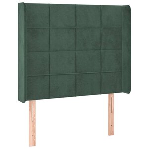 vidaXL Tête de lit avec oreilles Vert foncé 93x16x118/128 cm Velours