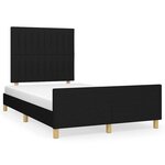 vidaXL Cadre de lit avec tête de lit noir 120x190 cm tissu