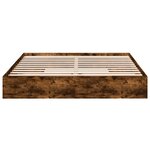 vidaXL Cadre de lit à tiroirs chêne fumé 180x200 cm bois d'ingénierie