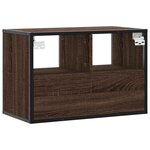 vidaXL Meuble TV chêne brun 60x31x39 5 cm bois d'ingénierie et métal