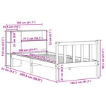 vidaXL Lit bibliothèque sans matelas cire marron 100x200 cm pin massif