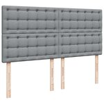 vidaXL Sommier à lattes de lit avec matelas Gris clair 200x200cm Tissu