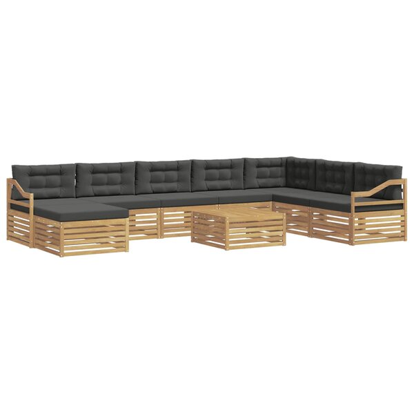 vidaXL Ensemble de canapés d'extérieur 9 pc Blanc et anthracite