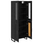 vidaXL Haut Armoire 2 Pièces Chêne noir Bois Aggloméré et Verre