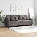 vidaXL Canapé à 3 places Taupe 180 cm Tissu