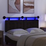 vidaXL Tête de lit suspendue Avec lumière LED Noir Tissu