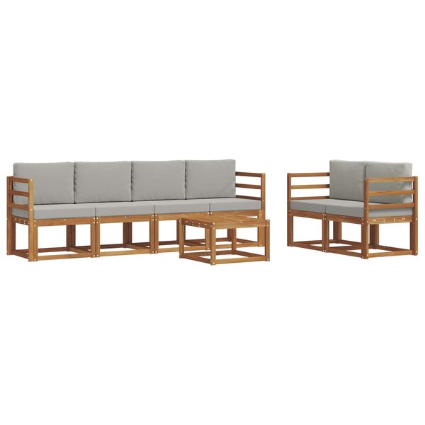 vidaXL Ensemble de canapés d'extérieur 7 pc Gris Naturel et Clair