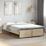 vidaXL Cadre de lit sans matelas chêne sonoma 135x190 cm
