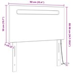 vidaXL Tête de lit LED Gris 90 cm Cuir synthétique