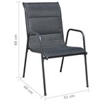 vidaXL Mobilier de salle à manger d'extérieur 7 Pièces Acier Noir