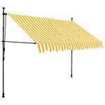 vidaXL Auvent manuel rétractable avec LED 250 cm Blanc et orange