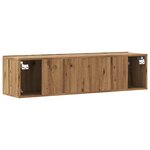 vidaXL Meuble TV mural chêne artisanal 120x30x30 cm bois d'ingénierie