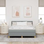 vidaXL Lit boxspring avec matelas Gris clair 160 x 200 cm tissu
