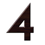Numéro 4-Numéro adhésif pour boîtes aux lettres - Résine de 3 mm, hauteur environ 50 mm - Taurus (chêne foncé)