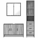 vidaXL Ensemble de meubles de salle de bain 3 Pièces Sonoma gris
