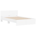 vidaXL Cadre de lit avec tête de lit et LED blanc 120x190 cm