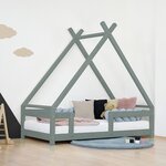 Lit cabane enfant TAHUKA 90 x 180 vert sauge