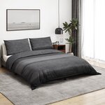 vidaXL Ensemble de housse de couette gris foncé 200x200 cm Coton