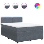 vidaXL Sommier à lattes de lit et matelas Gris foncé 140x190cm Velours