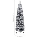 vidaXL Sapin de Noël mince pré-éclairé flocon de neige vert 120 cm PVC