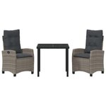 vidaXL Ensemble de salle à manger pour jardin 3 Pièces Gris polyrotin