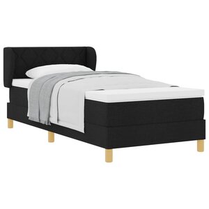 vidaXL Lit à ressorts avec matelas Noir 90 x 190 cm tissu