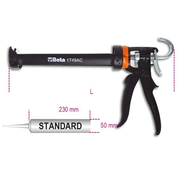 Beta tools pistolet à haute poussée pour liants chimiques 1749ac
