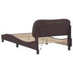 vidaXL Cadre de lit avec LED sans matelas marron foncé 100x200cm tissu