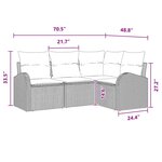 vidaXL Ensemble de canapé de jardin 4 Pièces Marron et rouge Poly rotin