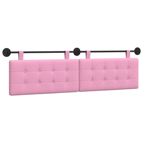 vidaXL Tête de lit suspendue Rose Tissu