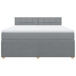 vidaXL Sommier à lattes de lit avec matelas Gris clair 180x200cm Tissu