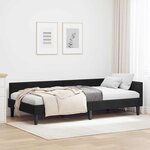 vidaXL Cadre de lit d'angle Noir 90 x 190 cm Velours et bois stratifié