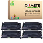 26A - 4 toners compatibles avec HP 26A CF226X CF226A 26X - Noir - COMETE