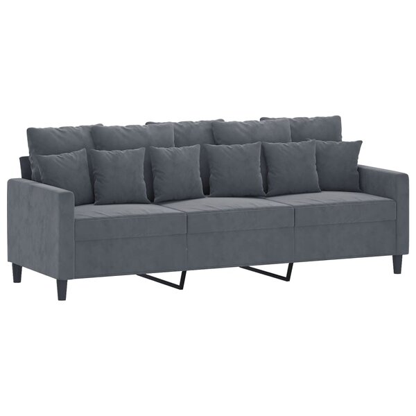 vidaXL Canapé à 3 places Gris foncé 180 cm Velours