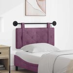 vidaXL Tête de lit suspendue Avec lumière LED Pourpre Velours