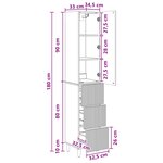 vidaXL Ensemble de Meubles 2 Pièces Sonoma gris 33 x 34 5 x 90 cm