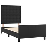 vidaXL Cadre de lit avec tête de lit Noir 100x200 cm Similicuir