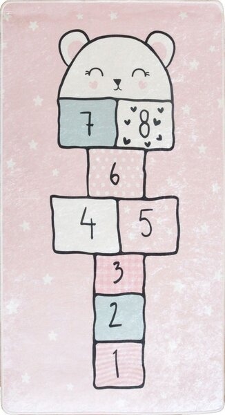 Tapis enfant Marelle 120 x 160 cm - Rose
