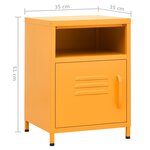 vidaXL Table de chevet Jaune moutarde 35x35x51 cm Acier