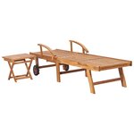 vidaXL Chaises longues lot de 2 avec table Bois de teck solide