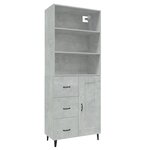 vidaXL Buffet haut Gris béton Bois d'ingénierie