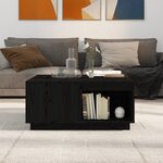 vidaXL Table basse Noir 80x81x36 5 cm Bois massif de pin