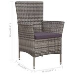 vidaXL Ensemble à manger d'extérieur 5Pièces coussins résine tressée gris