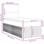 vidaXL Sommier à lattes de lit et matelas Gris foncé 80x200 cm Velours